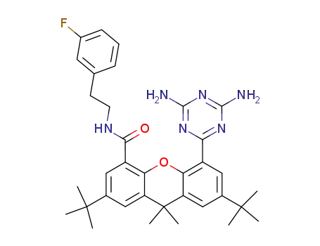 2,7-di-tert-butyl-5-(4,6-diamino-[1.3.5]triazin-2-yl)-9,9-dimethyl-9H-xanthene-4-carboxylic acid [2-(3-fluorophenyl)ethyl]amide