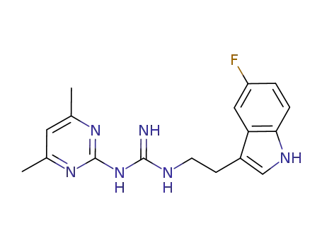3-{2-[((4,6-dimethylpyrimidin-2-ylamino)(imino)methyl)amino]ethyl}-5-fluoro-1H-indole