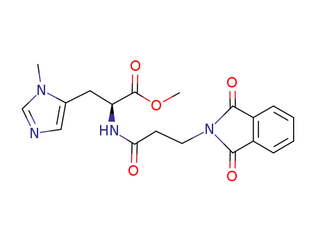 Molecular Structure of 848572-83-8 (L-Histidine,
N-[3-(1,3-dihydro-1,3-dioxo-2H-isoindol-2-yl)-1-oxopropyl]-3-methyl-,
methyl ester)