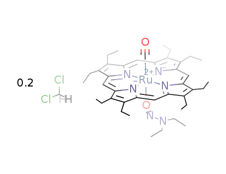 (2,3,7,8,12,13,17,18-octaethylporphyrinato)Ru(CO)(N-nitrosodiethylamine) * 0.2 CH2Cl2