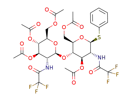 phenyl-4-O-(2-trifluoracetamido-2-deoxy-3,4,6-tri-O-acetyl-D-glucopyranosyl)-2-trifluoracetamido-2-deoxy-3,6-di-O-acetyl-1-thio-D-glucopyranoside