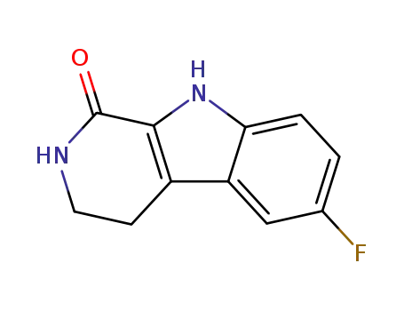 Molecular Structure of 778-73-4 (1H-Pyrido[3,4-b]indol-1-one, 6-fluoro-2,3,4,9-tetrahydro-)