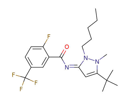 N-[(3E)-5-tert-butyl-1-methyl-2-pentyl-1,2-dihydro-3H-pyrazol-3-ylidene]-2-fluoro-5-(trifluoromethyl)benzamide
