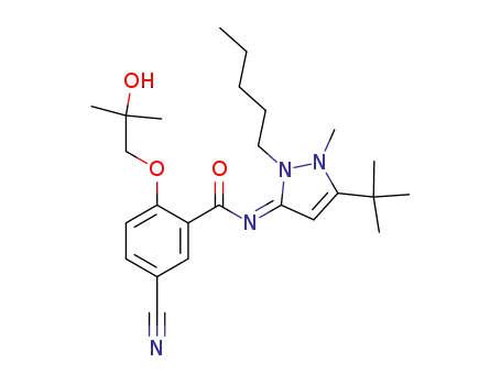 N-[(3E)-5-tert-butyl-1-methyl-2-pentyl-1,2-dihydro-3H-pyrazol-3-ylidene]-5-cyano-2-(2-hydroxy-2-methylpropoxy)benzamide