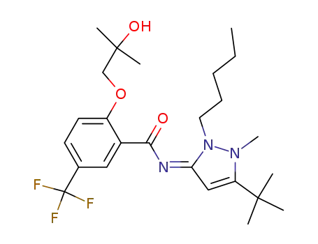 N-[(3E)-5-tert-butyl-1-methyl-2-pentyl-1,2-dihydro-3H-pyrazol-3-ylidene]-2-(2-hydroxy-2-methylpropoxy)-5-(trifluoromethyl)benzamide