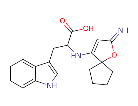 2-[(2-imino-1-oxaspiro[4.4]non-3-en-4-yl)amino]-3-(1H-indol-3-yl)propanoic acid