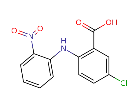 Molecular Structure of 97027-31-1 (Benzoic acid, 5-chloro-2-[(2-nitrophenyl)amino]-)