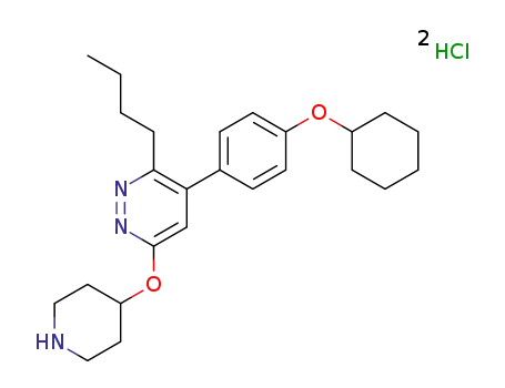 3-butyl-4-(4-cyclohexyloxyphenyl)-6-(piperidin-4-yloxy)pyridazine dihydrochloride