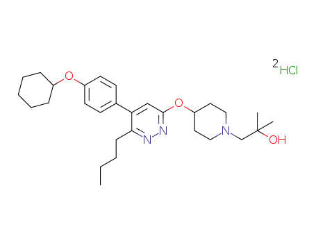 1-{4-[6-butyl-5-(4-cyclohexyloxyphenylpyridazin-3-yl)oxy]-piperidin-1-yl}-2-methylpropan-2-ol dihydrochloride