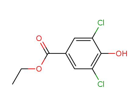 Molecular Structure of 17302-82-8 (ETHYL 3,5-DICHLORO-4-HYDROXYBENZOATE)