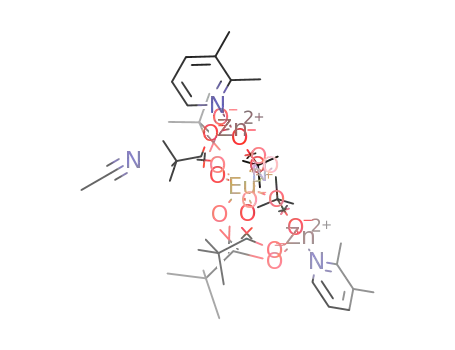 Bis(2,3-dimethylpyridine-κN)hexakis(μ-O,O'-trimethylacetato)(nitrato-κ2O,O')dizinc(II)europium(III) acetonitrile monosolvate