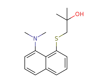 1-{8-(N(CH3)2)naphthalen-1-yl}SCH2C(CH3)2OH