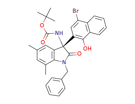 (+)-(R)-tert-butyl (1-benzyl-3-(4-bromo-1-hydroxynaphthalen-2-yl)-5,7-dimethyl-2-oxoindolin-3-yl)carbamate