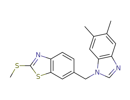 6-((5,6-dimethyl-1H-benzo[d]imidazol-1-yl)methyl)-2-(methylthio)benzo[d]thiazole