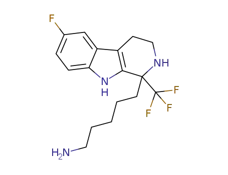 5-(6-fluoro-1-(trifluoromethyl)-2,3,4,9-tetrahydro-1H-pyrido[3,4-b]indol-1-yl)pentan-1-amine