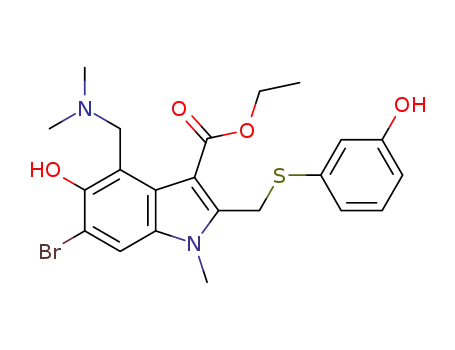 ethyl 6-bromo-4-((dimethylamino)methyl)-5-hydroxy-2-(((3-hydroxyphenyl)thio)methyl)-1-methyl-1H-indole-3-carboxylate