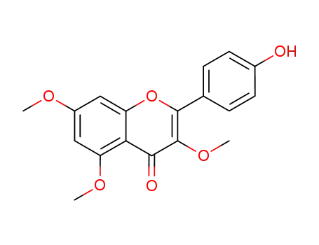 Molecular Structure of 59259-80-2 (4H-1-Benzopyran-4-one, 2-(4-hydroxyphenyl)-3,5,7-trimethoxy-)