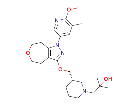 (S)-1-(3-(((1-(6-methoxy-5-methylpyridin-3-yl)-4,5,7,8-tetrahydro-1H-oxepino[4,5-c]pyrazol-3-yl)oxy)methyl)piperidin-1-yl)-2-methylpropan-2-ol