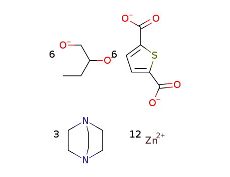 [Zn12(thiophene-2,5-dicarboxylic acid)6(1,2-butanediol)6(1,4-diaza-bicyclo[2.2.2]octane)3]