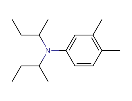 Molecular Structure of 105336-44-5 (Benzenamine, 3,4-dimethyl-N,N-bis(1-methylpropyl)-)
