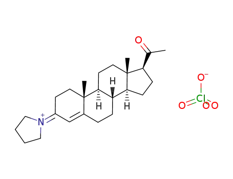 1-((8S,9S,10R,13S,14S,17S)-17-Acetyl-10,13-dimethyl-1,2,6,7,8,9,10,11,12,13,14,15,16,17-tetradecahydro-cyclopenta[a]phenanthren-3-ylidene)-pyrrolidinium; perchlorate