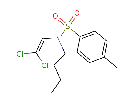 Molecular Structure of 312329-78-5 (Benzenesulfonamide, N-butyl-N-(2,2-dichloroethenyl)-4-methyl-)