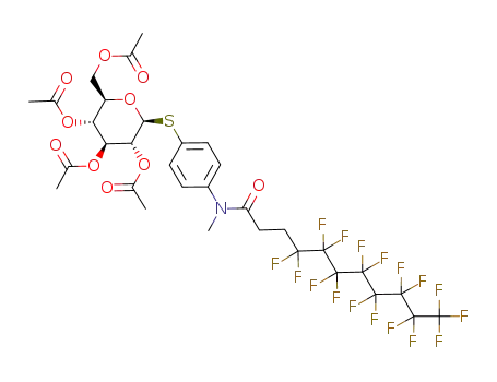 Acetic acid (2S,3R,4S,5R,6R)-4,5-diacetoxy-6-acetoxymethyl-2-{4-[(4,4,5,5,6,6,7,7,8,8,9,9,10,10,11,11,11-heptadecafluoro-undecanoyl)-methyl-amino]-phenylsulfanyl}-tetrahydro-pyran-3-yl ester