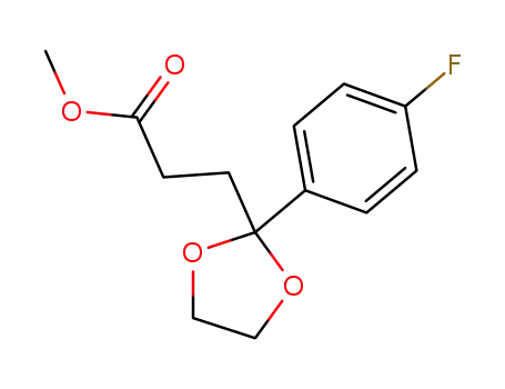 Molecular Structure of 847025-05-2 (1,3-Dioxolane-2-propanoic acid, 2-(4-fluorophenyl)-, methyl ester)