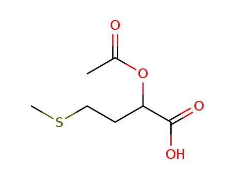 Molecular Structure of 138128-01-5 (Butanoic acid, 2-(acetyloxy)-4-(methylthio)-)
