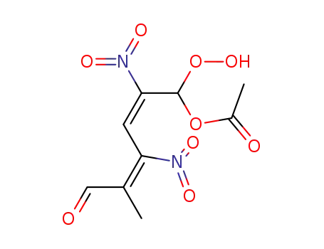 Acetic acid (2E,4E)-1-hydroperoxy-5-methyl-2,4-dinitro-6-oxo-hexa-2,4-dienyl ester