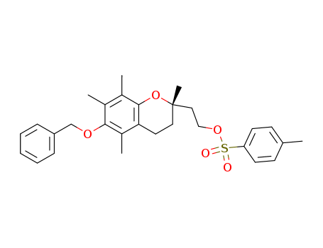 Molecular Structure of 59965-21-8 (2H-1-Benzopyran-2-ethanol,
3,4-dihydro-2,5,7,8-tetramethyl-6-(phenylmethoxy)-,
4-methylbenzenesulfonate, (S)-)