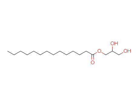 589-68-4,Monomyristin,Myristin, 1-mono-(6CI,7CI,8CI);1-Monomyristin;1-Monotetradecanoylglycerol;Glycerol 1-monotetradecanoate;Glycerol1-myristate;Glycerol a-monomyristate;Glyceryl myristate;Myristic acid 1-monoglyceride;Myristic acid a-monoglyceride;NSC 404225;Tetradecanoic acid a-monoglyceride;a-Monomyristin;