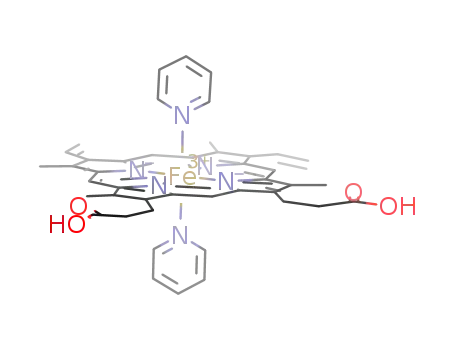 Fe(protoporphyrin-IX)(pyridine)2(1+)