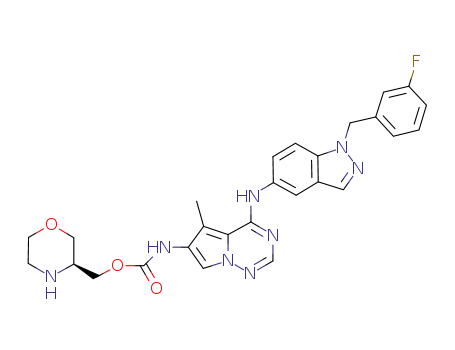 [4-[[1-(3-fluorophenyl)methyl]-1H-indazol-5-ylamino]-5-methyl-pyrrolo[2,1-f][1,2,4]triazin-6-yl]carbamic acid (3S)-3-morpholinylmethyl ester