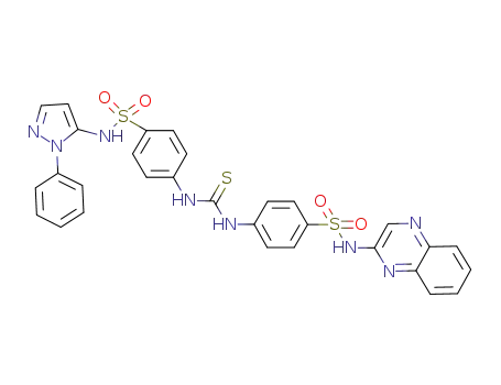 N-(1-phenyl-1H-pyrazol-5-yl)-4-(3-(4-(N-quinoxalin-2-ylsulfamoyl)phenyl)thioureido)benzenesulfonamide