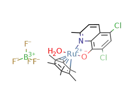 [(η6-hexamethylbenzene)Ru(η2-N,O-5,7-dichloro-2-methyl-8-hydroxyquinolate)(H2O)]BF4