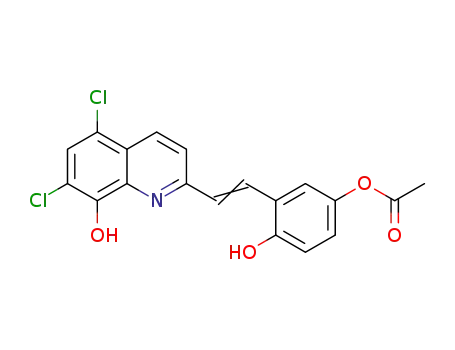 5,7-dichloro-2-[2-(2-hydroxy-5-acetoxyphenyl)vinyl]quinolin-8-ol