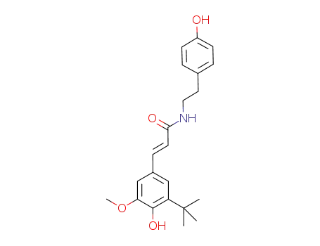 (E)-3-(3-tert-butyl-4-hydroxy-5-methoxyphenyl)-N-(2-(4-hydroxyphenyl)ethyl)-2-propenamide
