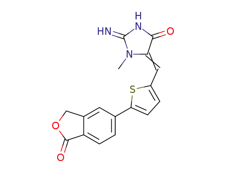 (E,Z)-2-imino-1-methyl-5-((5-(1-oxo-1,3-dihydroisobenzofuran-5-yl)thiophen-2-yl)methylene)imidazolidin-4-one