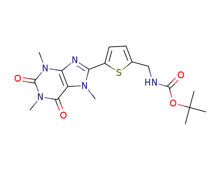 tert-butyl N-((5-(1,3,7-trimethyl-2,6-dioxo-2,3,6,7-tetrahydro-1H-purin-8-yl) thiophen-2-yl)methyl)carbamate