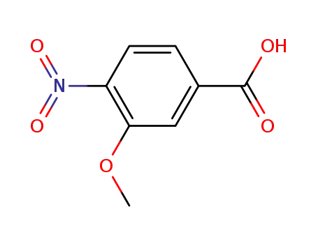 Molecular Structure of 5081-36-7 (3-Methoxy-4-nitrobenzoic acid)
