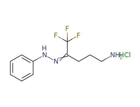 5,5,5-trifluoro-4-(phenylhydrazono)pentan-1-amine hydrochloride