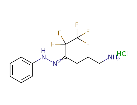 5,5,6,6,6-pentafluoro-4-(phenylhydrazono)hexan-1-amine hydrochloride