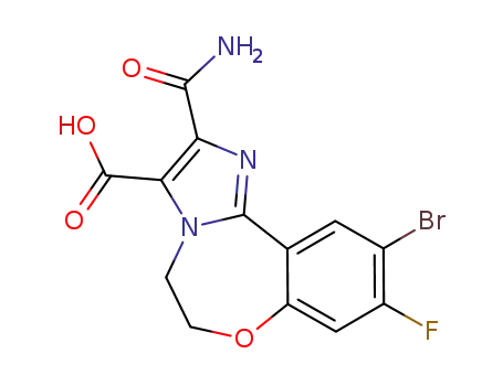 10-bromo-2-carbamoyl-9-fluoro-5,6-dihydroimidazo[1,2-d][1,4]benzoxazepine-3-carboxylic acid