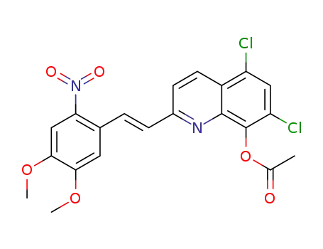 (E)-5,7-dichloro-2-(4,5-dimethoxy-2-nitrostyryl)quinolin-8-yl acetate