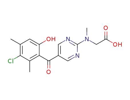[{5-[(3-chloro-6-hydroxy-2,4-dimethylphenyl)carbonyl]pyrimidin-2-yl}(methyl)amino]acetic acid