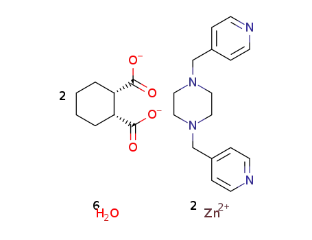 {[Zn2(cis-1,2-cyclohexanedicarboxylate)2(bis(4-pyridylmethyl)piperazine)]•6H2O}n