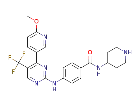 4-((4-(6-methoxypyridin-3-yl)-5-(trifluoromethyl)pyrimidin-2-yl)amino)-N-(piperidin-4-yl)benzamide