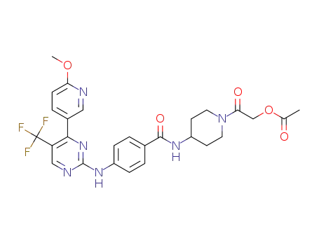 4-((4-(6-methoxypyridin-3-yl)-5-(trifluoromethyl)pyrimidin-2-yl)amino)-N-((1-acetoxyacetyl)piperidine 4-yl)benzamide