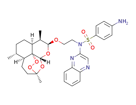 4-amino-N-(quinoxalin-2-yl)-N-(2-((3,6,9-trimethyldecahydro-12H-3,12-epoxy[1,2]dioxepino[4,3-i]isochromen-10-yl)oxy)ethyl)benzenesulfonamide
